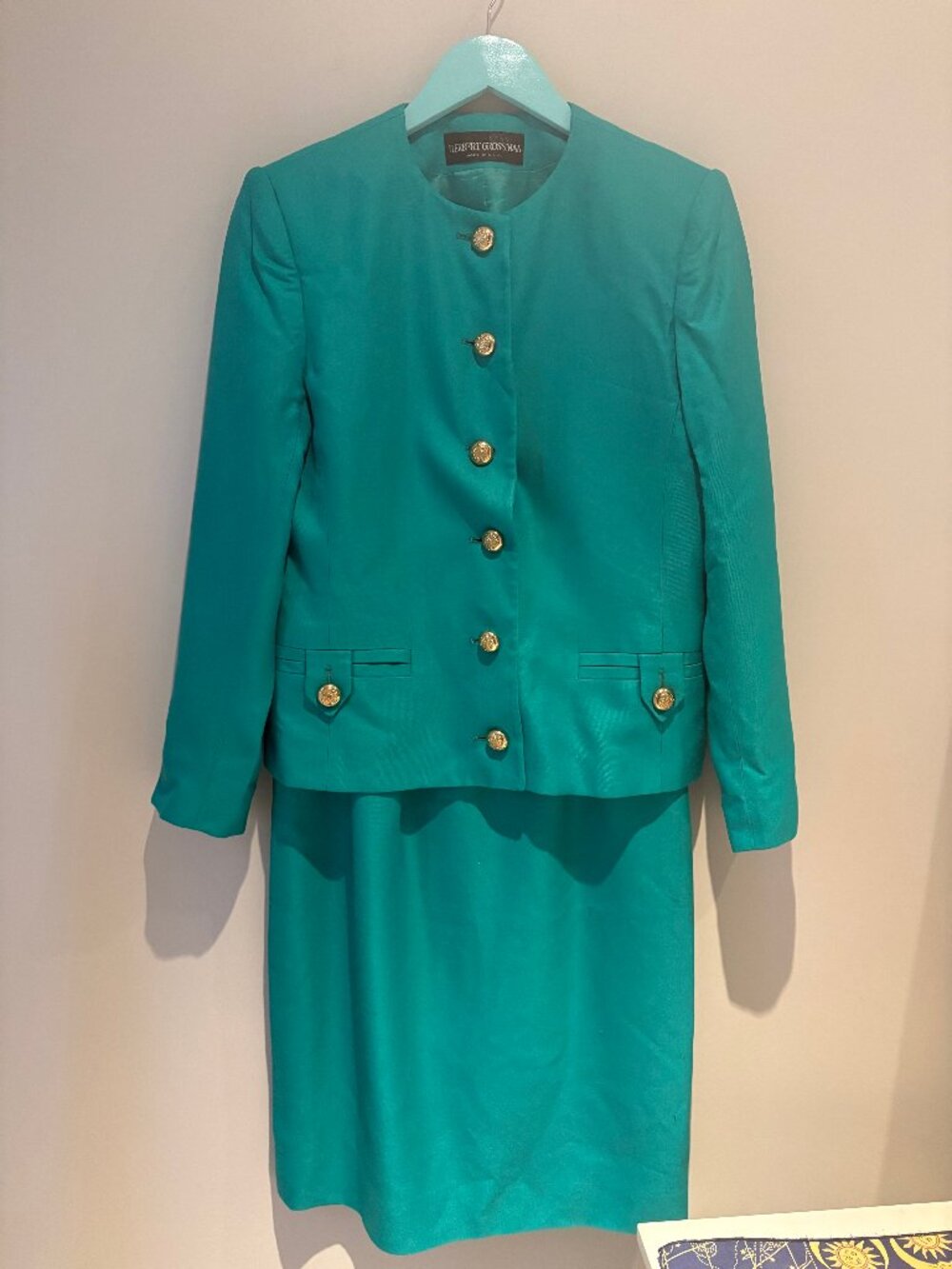 NWT Vintage Green/Teal Skirt Suit